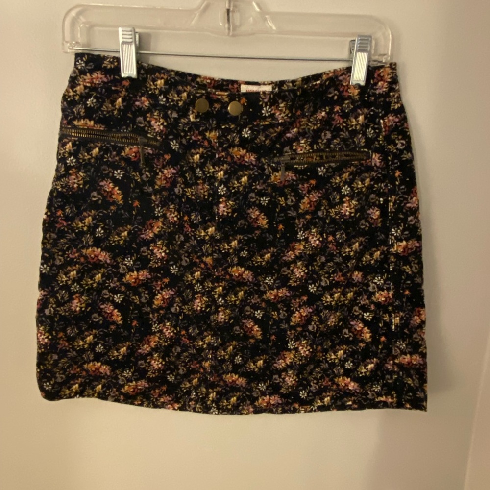 Corduroy floral skirt